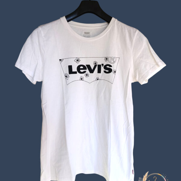 T-shirt Levi’s blanc à fleurs femme S – comme neuf - A1814
