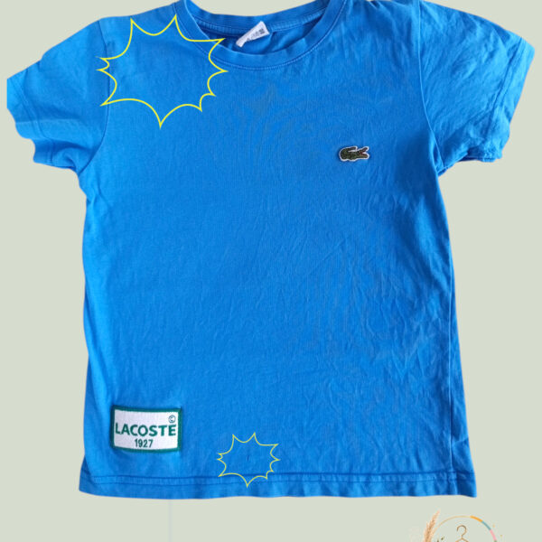 T-shirt Lacoste bleu –  garçon 7/8 ans - A1806