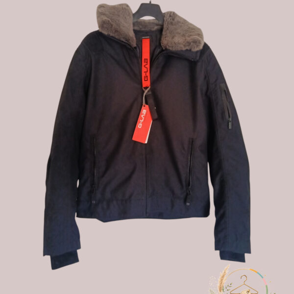 G-LAB Veste homme noire premium hiver – col fourrure – T. L – NEUVE A1822