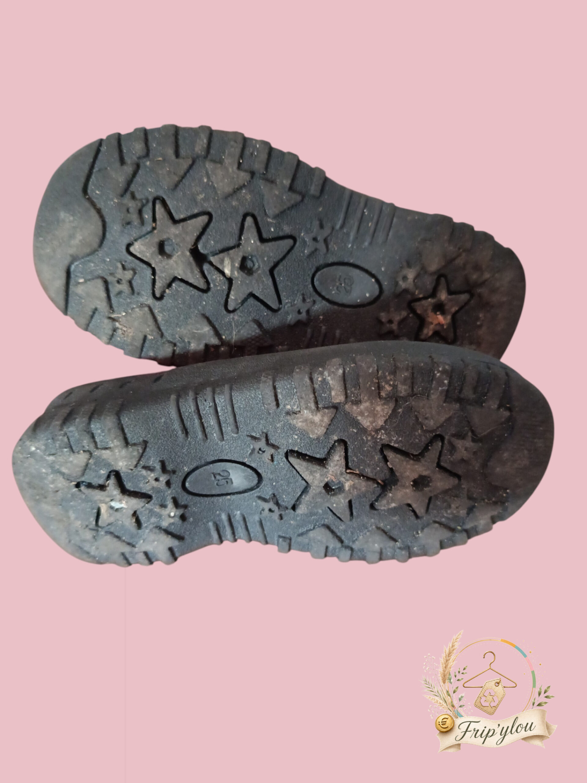 Bottes de neige fille noires & roses fourrure - A1799 – Image 2