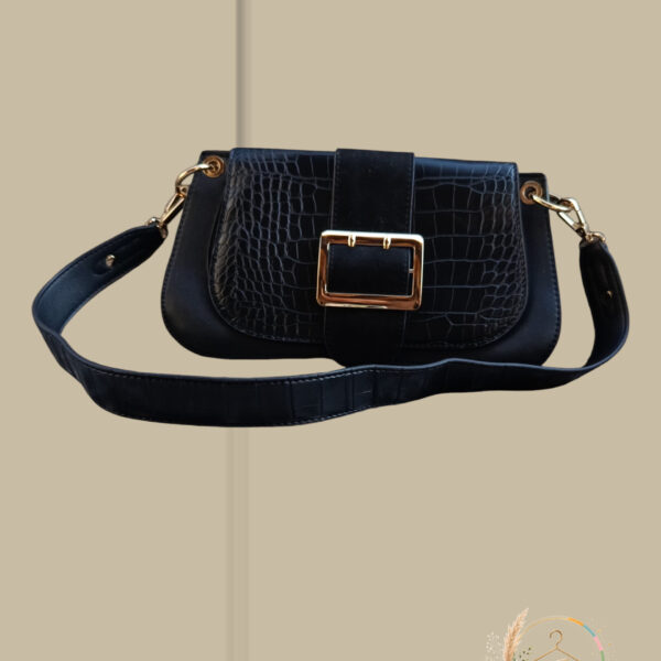 Sac à main Primark noir effet croco – A1832