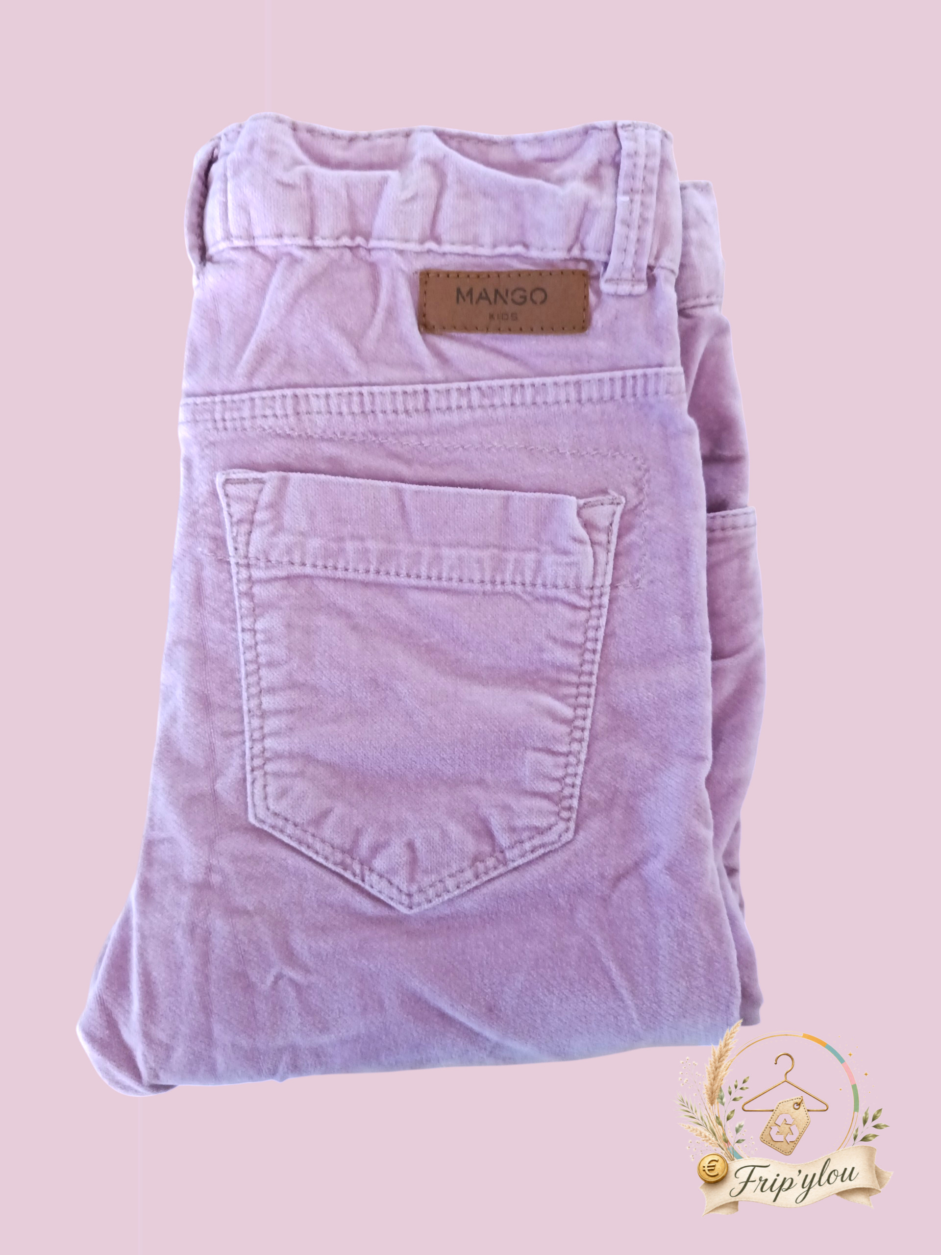 Pantalon slim en velours mauve MANGO KIDS 9/10 ans - A1835 – Image 2