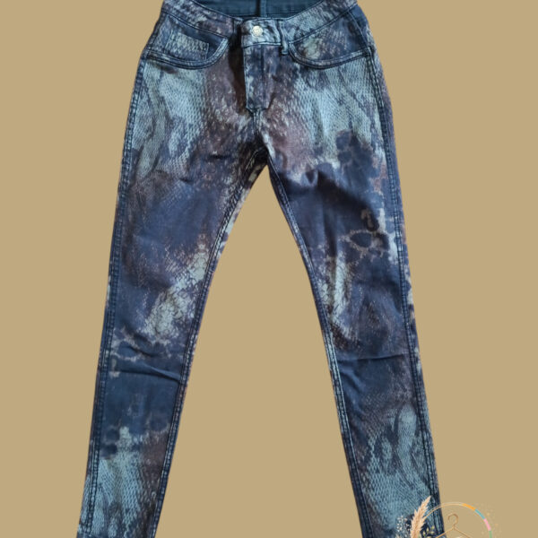 Jean slim réversible Zac & Zoé femme taille S / 36 — Motif peau de serpent / Noir délavé A1845