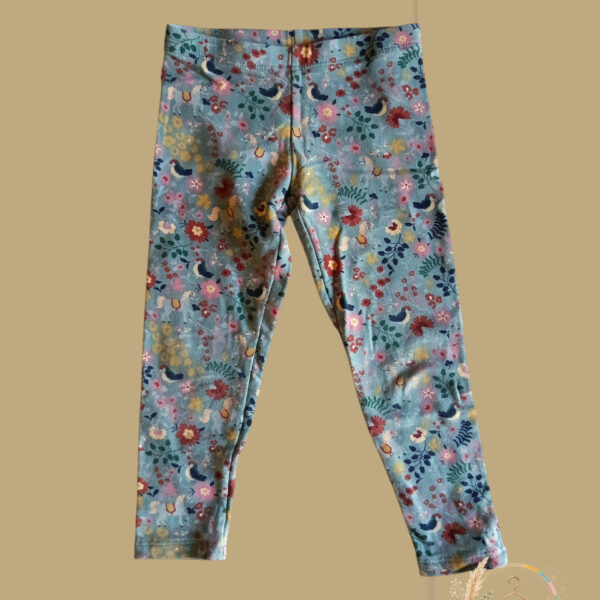 Legging chaud imprimé floral et oiseaux 104cm / 4ans fille - A1843