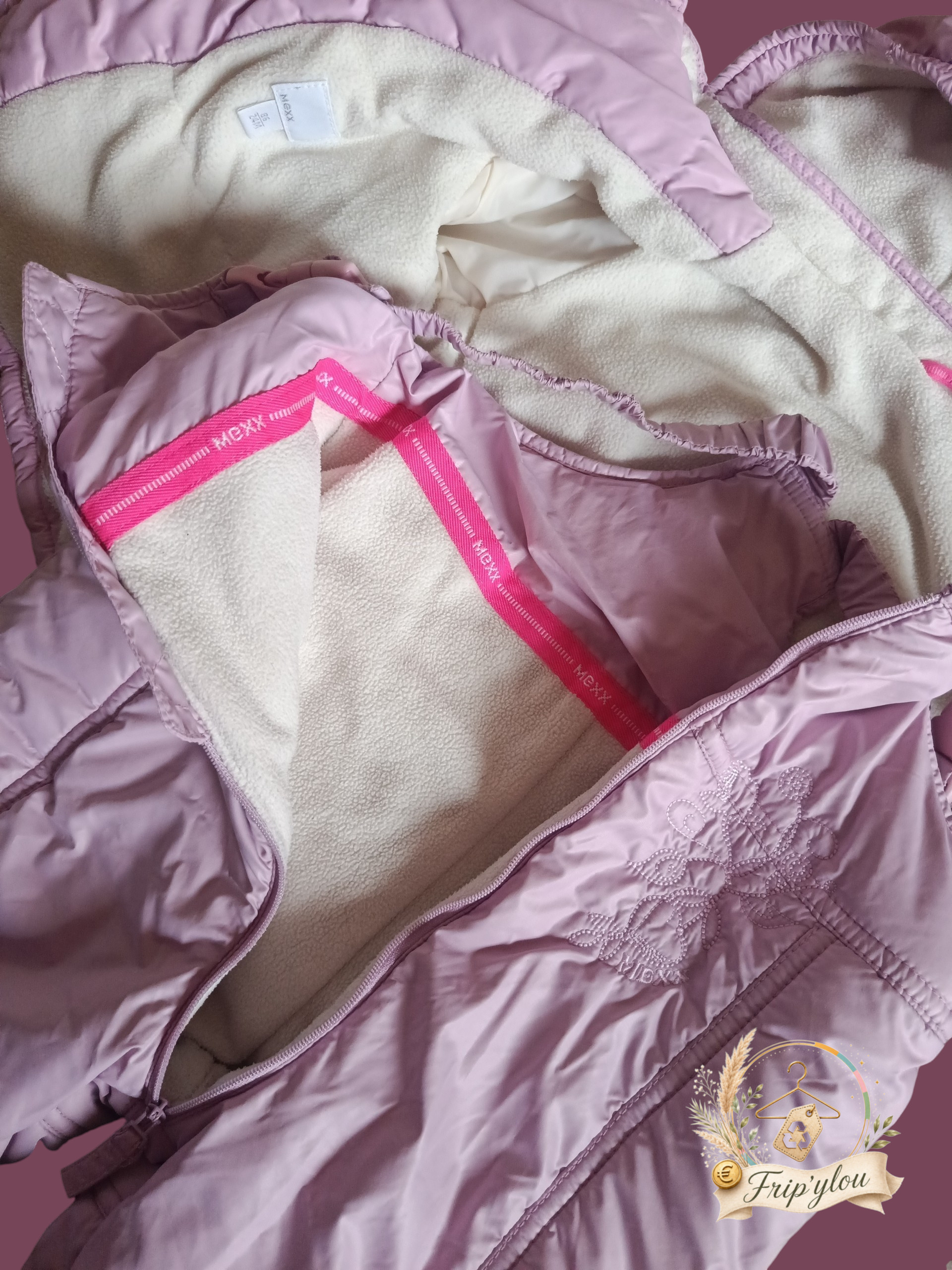 Combinaison de ski / ensemble de neige rose violet fille 24 mois/ 86cm- A1844 – Image 2
